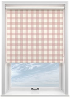 Gingham, Rosies Pink - Roller Blind